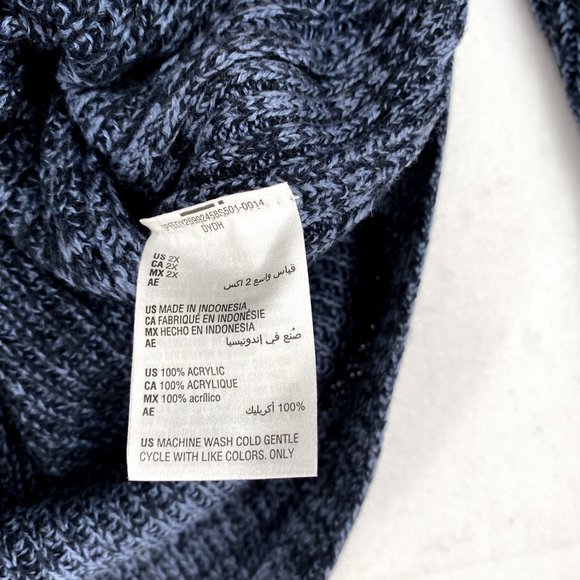 Style&Co Women Plus Envelope Collar With Button Trim Pullover Sweater Indigo - Picture 7 of 7